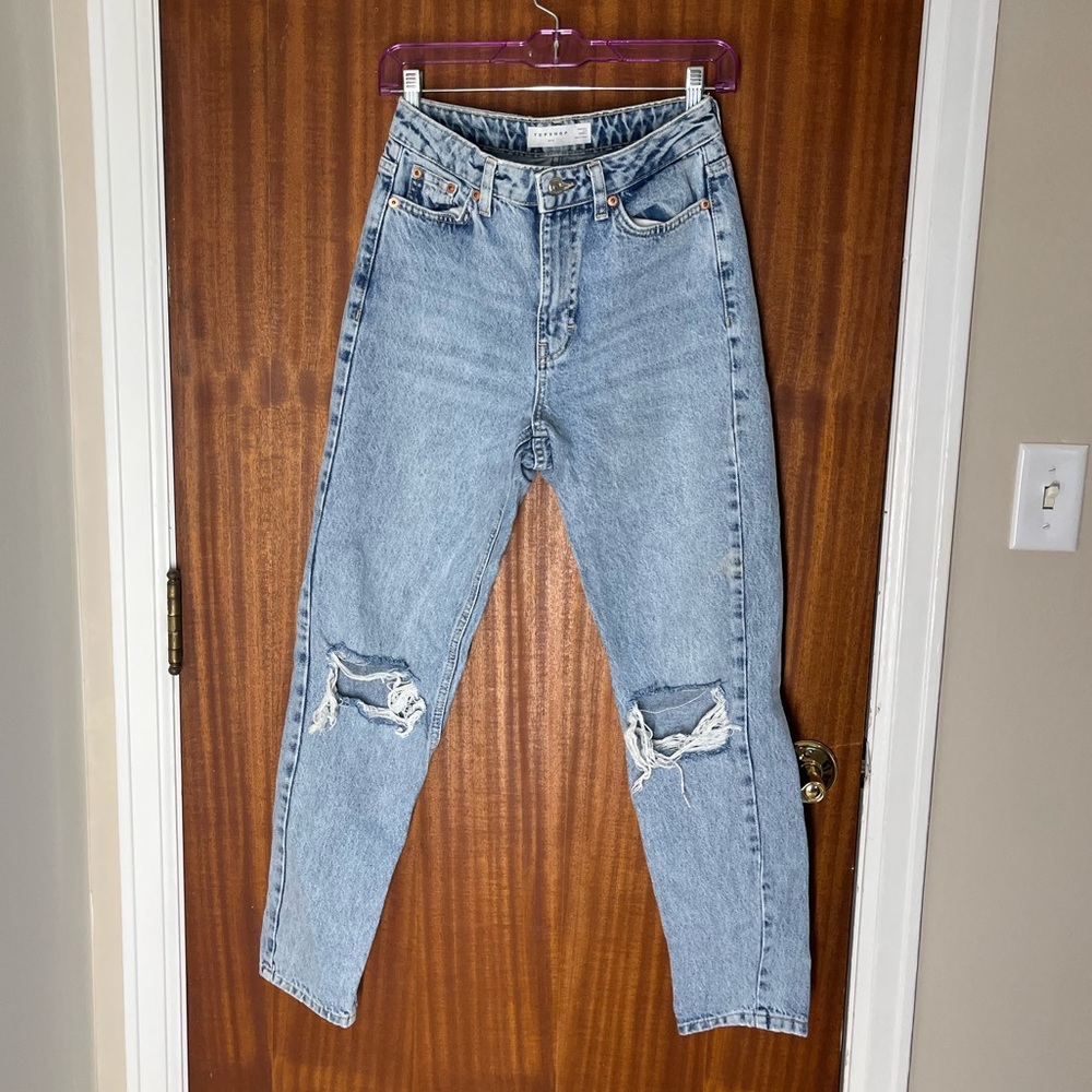 Topshop Light Wash Mom Jeans